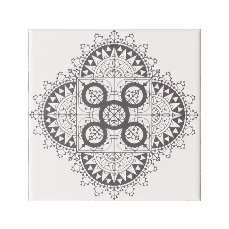 Chantilly Grey On Brilliant White 152x152x7