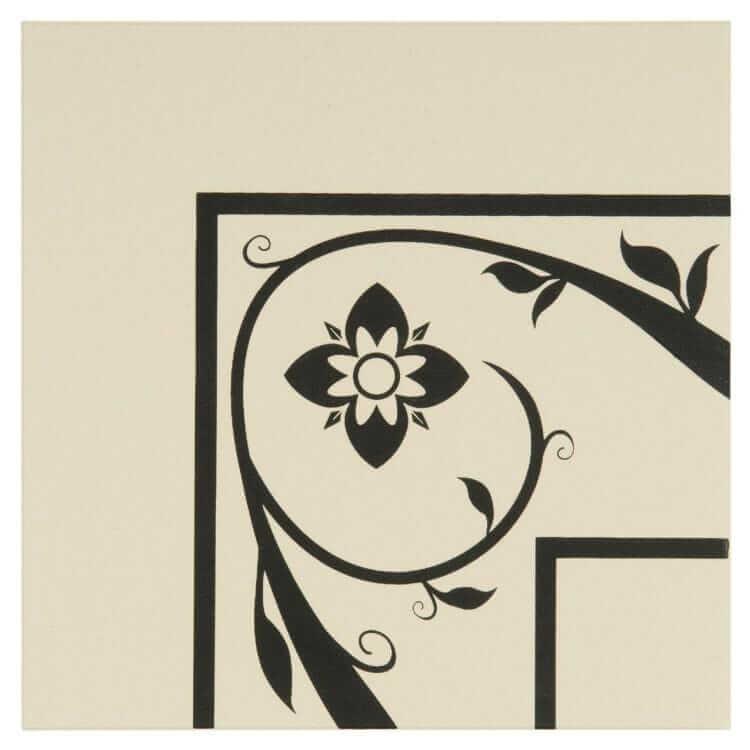 Saxon Corner Black on White 151 x 151 x 9