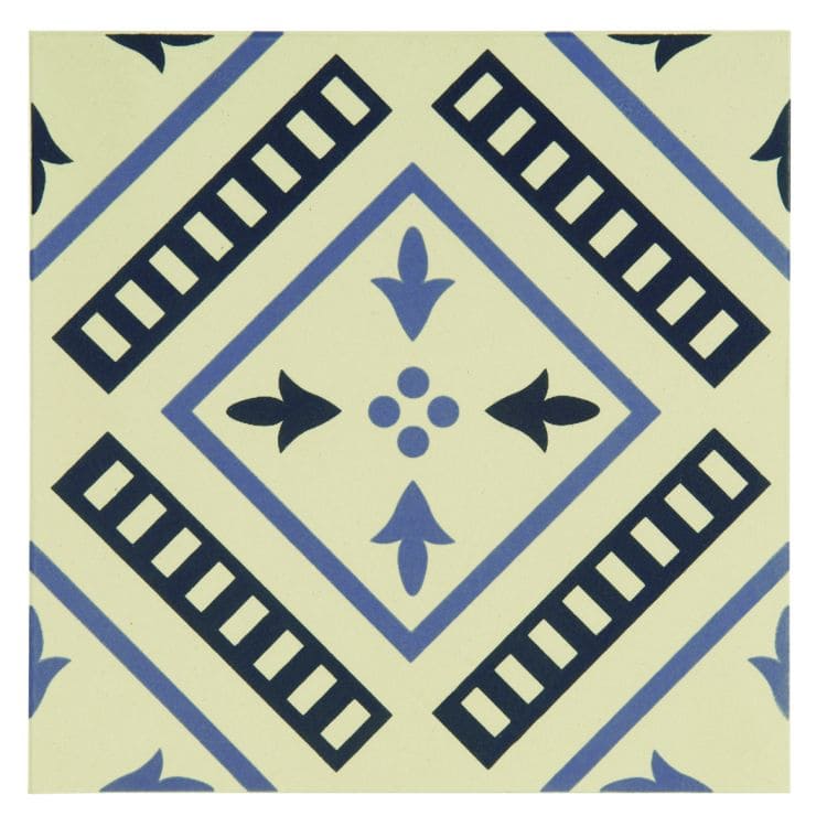 Pompeii Dark Blue / Indigo on White 151 x 151 x 9